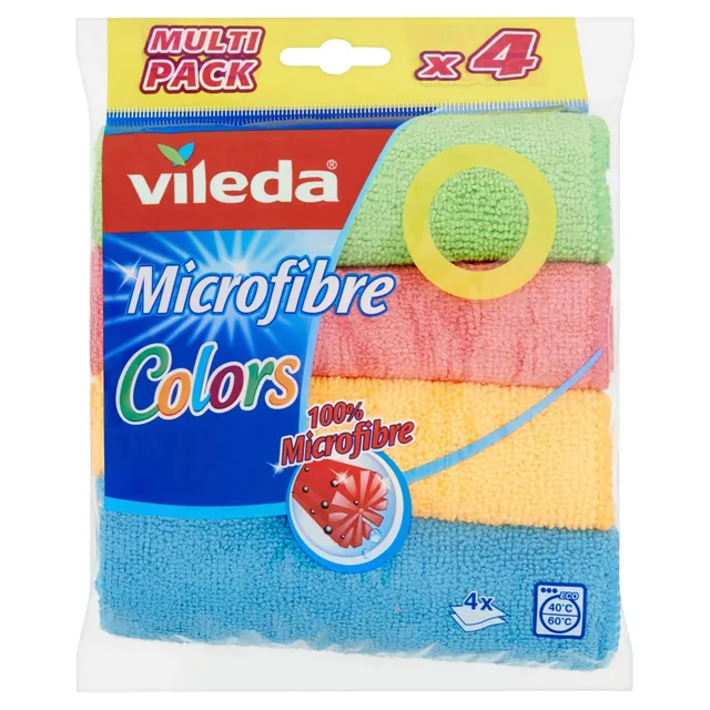 Microvezeldoeken Vileda 4 kleuren pak