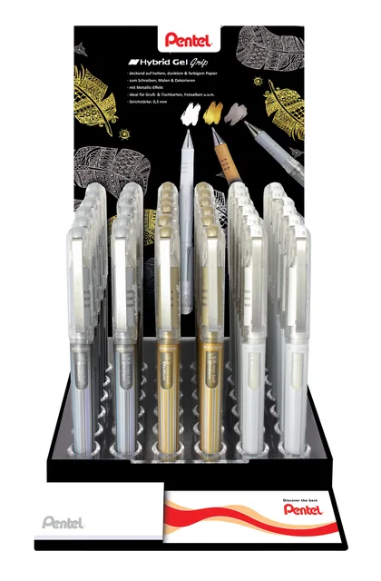 Gelschrijver Pentel K230M M metallic assorti