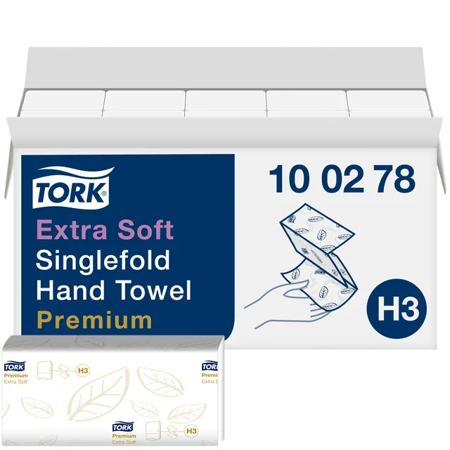 Handdoek Tork H3 Premium 2laags 226x230mm wit
