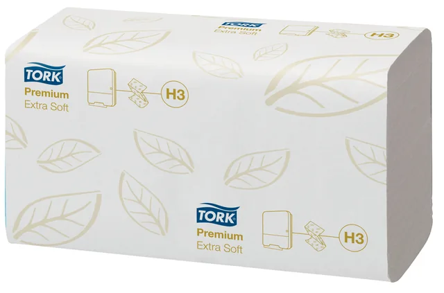Handdoek Tork H3 Premium 2laags 226x230mm wit