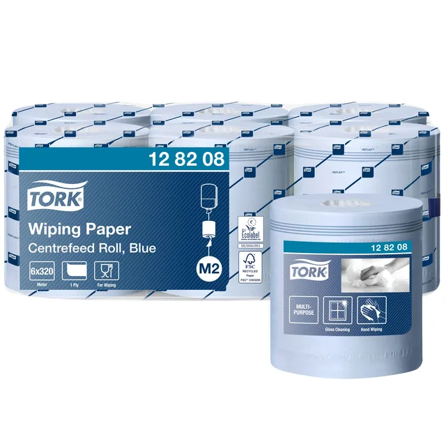 Poetspapier Tork M2 Advanced 1laags 320m blauw