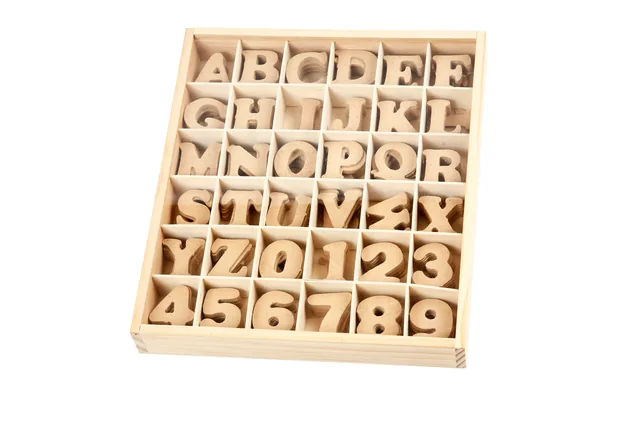 Letters en cijfers Crea Com 4cm 288 stuks MDF