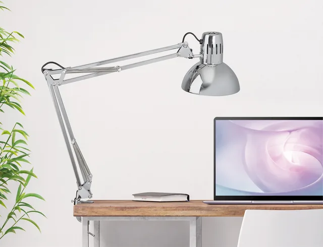 Bureaulamp MAUL Study met tafelklem chroom
