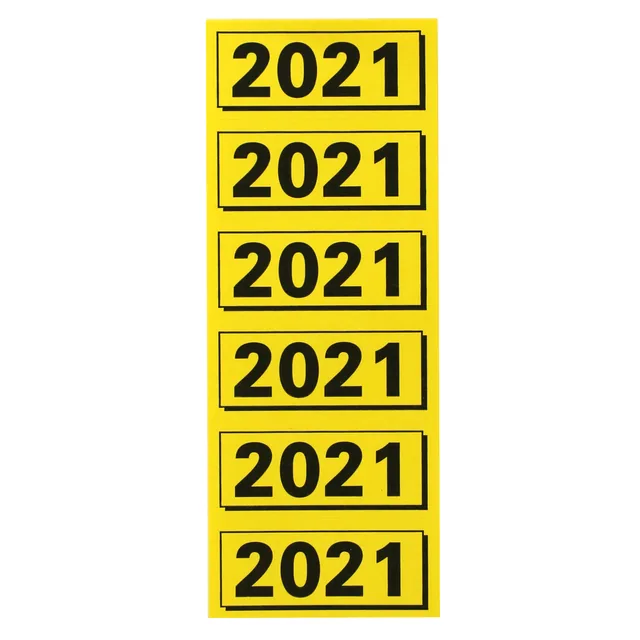 Rugetiket Elba 2021 geel met zwarte opdruk 120st