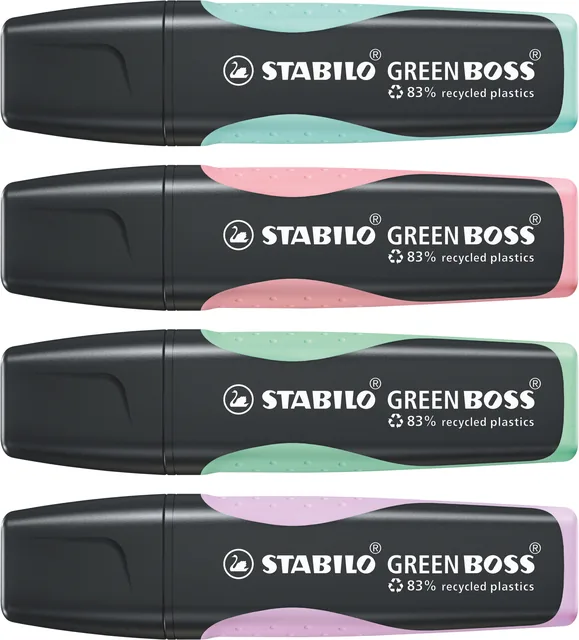 Markeerstift STABILO GREEN BOSS 6070/4 4st pa ass