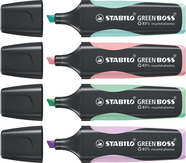 Markeerstift STABILO GREEN BOSS 6070/4 4st pa ass