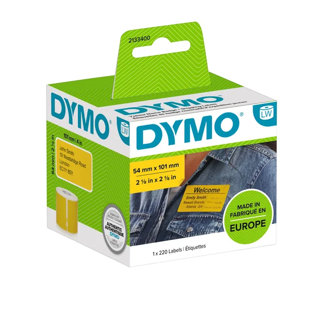 Etiket Dymo LabelWriter naamkaart 54x101 geel