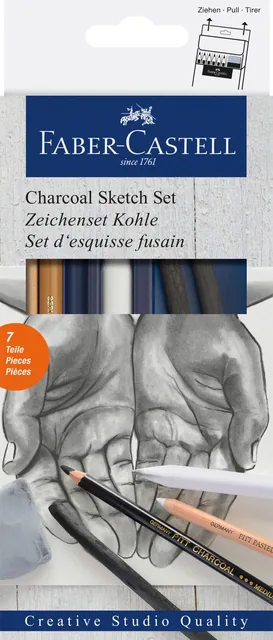 Houtskool Faber-Castell 7-delig