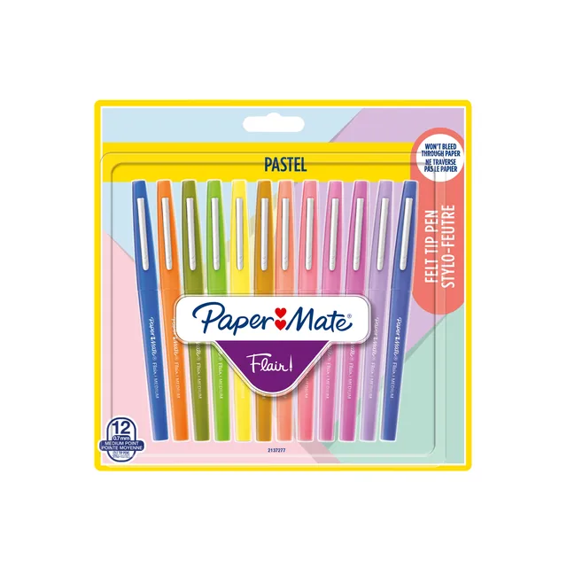 Fineliner Paper Mate Flair Pastel bm 12 kleur