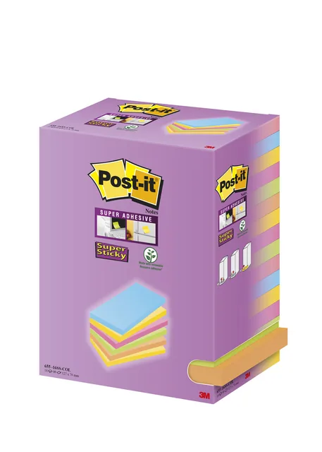 Memoblok Post-it 655 127x76mm assorti