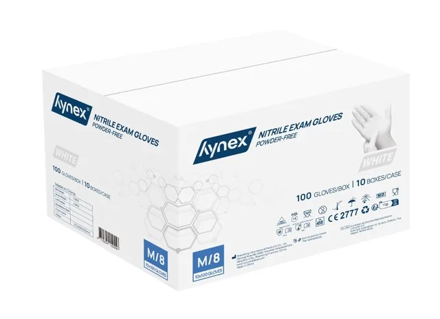Handschoen Hynex nitril M wit 3.5g 100 stuks