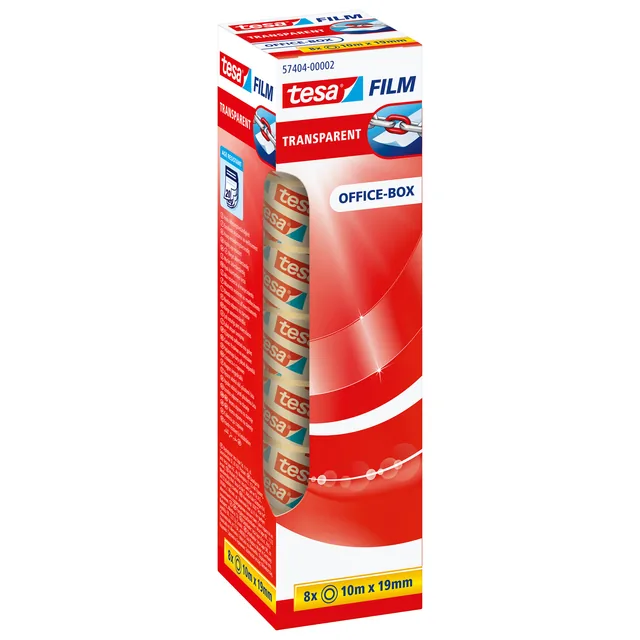 Plakband tesafilm 10mx19mm transparant 8 rol