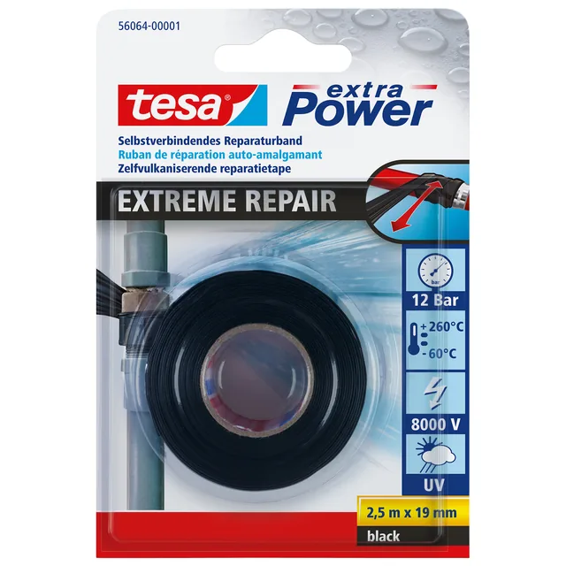 Reparatietape tesa Extreme Repair 2.5mx19mm zwart
