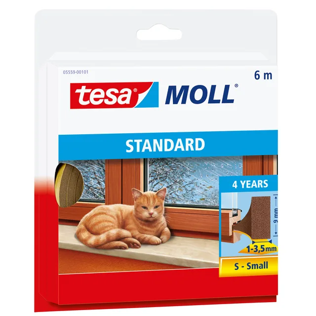 Tochtstrip tesamoll I-Profiel zelfkl 6mx9mm bruin