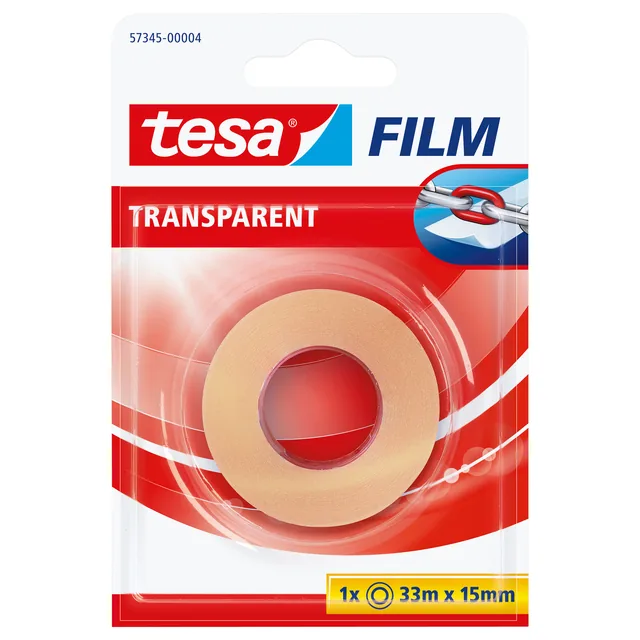 Plakband tesafilm 33mx15mm Transparant blister