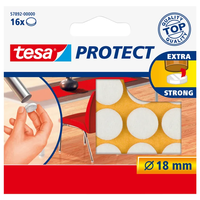 Beschermvilt tesa anti-kras Ø18mm wit 16st