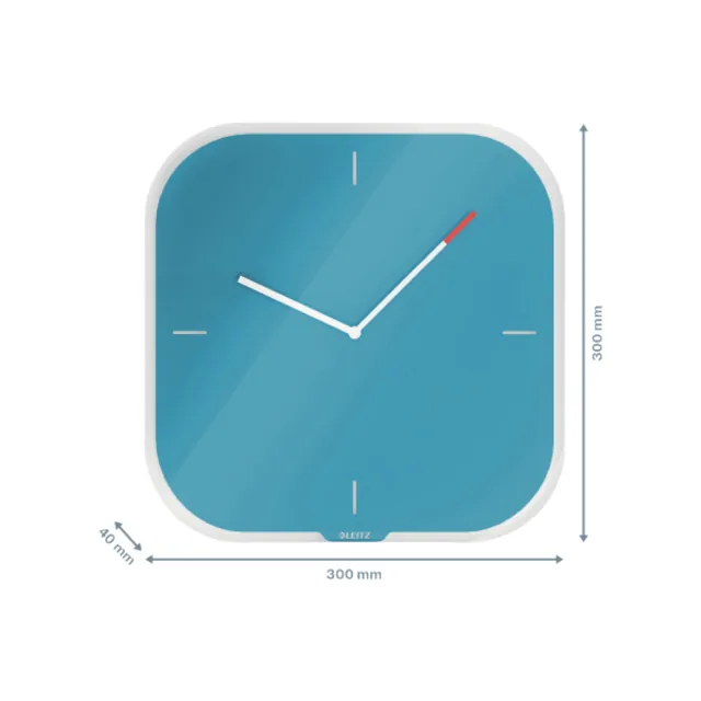 Wandklok Leitz Cosy glas blauw