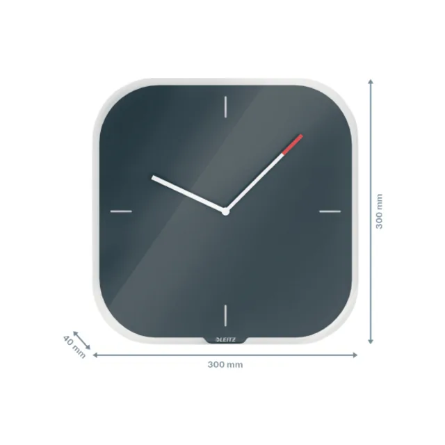 Wandklok Leitz Cosy glas grijs