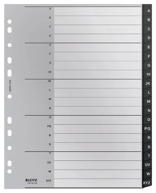 TABBLAD LEITZ RECYCLE A4 A-Z EXTRA BREED PP