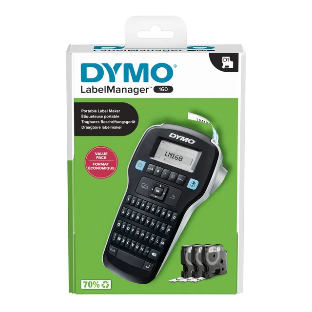 Labelprinter Dymo LabelManager 160 azerty 12mm pak