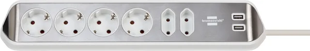 Stekkerdoos Brennenstuhl Estilo 6vdig USB 2m wt