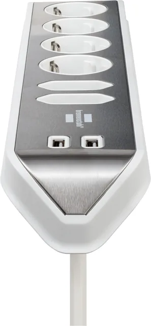 Stekkerdoos Brennenstuhl Estilo 6vdig USB 2m wt