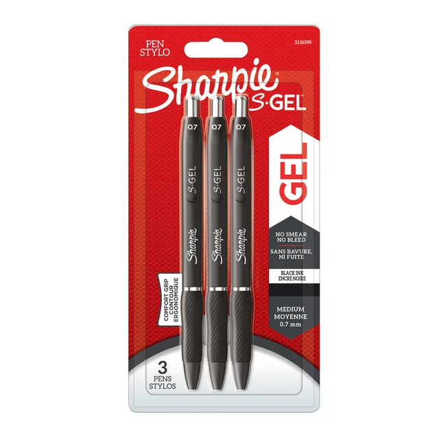 Gelschrijver Sharpie S-gel M 3st zwart