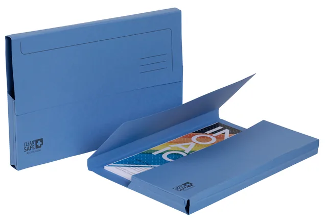 Pocketmap Exacompta CleanSafe A4 400gr blauw