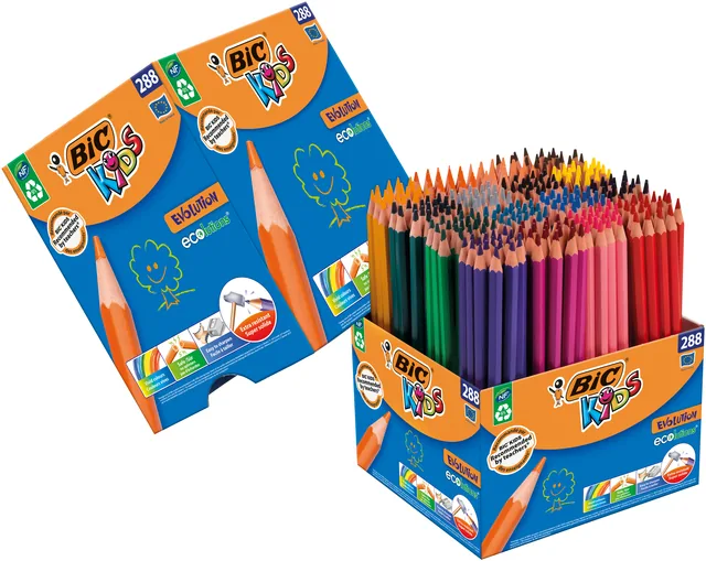 Kleurpotlood BicKids ecolutions schoolbox 288st