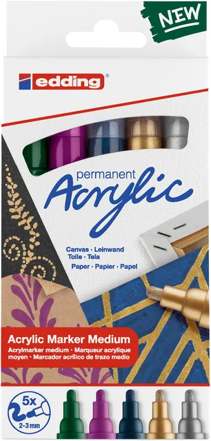 Acrylmarker edding e-5100 M metallic assorti 5st