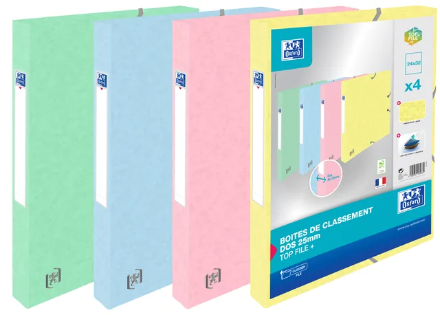 Elastobox Oxford Top File+ A4 25mm assorti pak 4