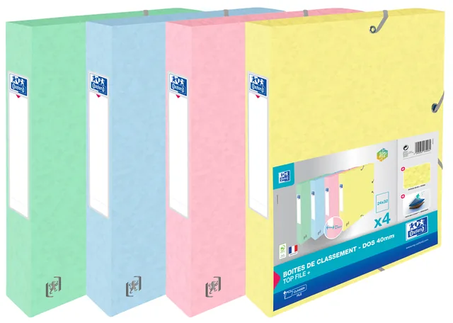 Elastobox Oxford Top File+ A4 40mm assorti pak 4