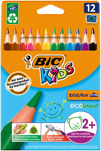 Kleurpotlood BicKids Evolution triangle assorti