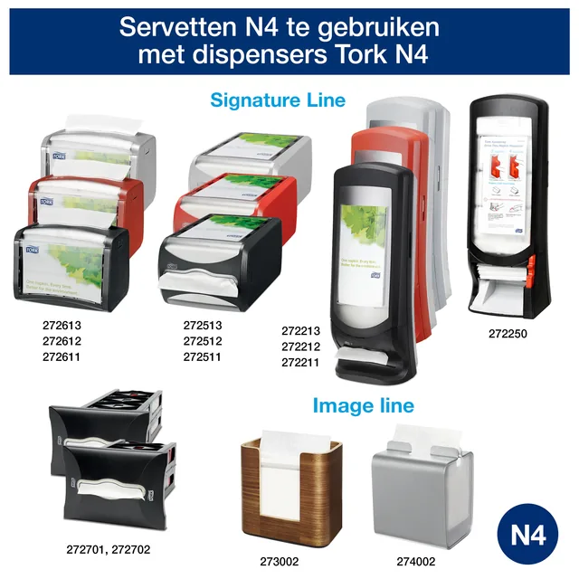 Servet Tork N4 Premium halvevouw 2laags wit
