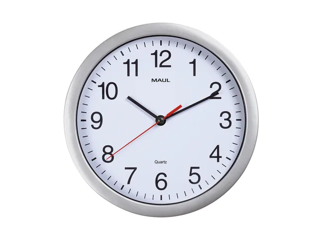 Wandklok MAULrun quartz Ø25x5cm kunststof zi/wt