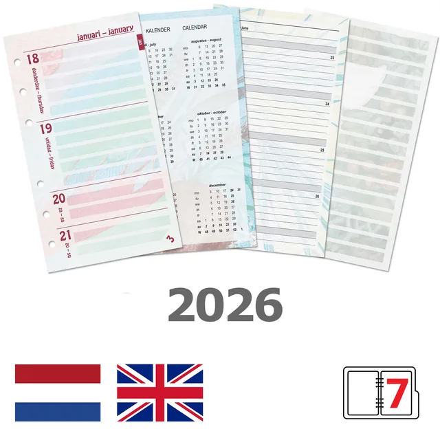Agendavulling 2026 Kalpa Personal bloemen 7d/2p