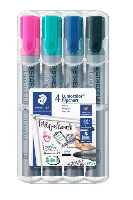 Viltstift Staedtler 356 voor flipover rond 2mm ass