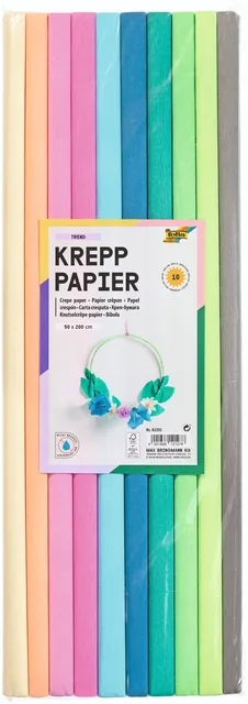 Crepepapier Folia 50x200cm 10 rollen trendkleuren