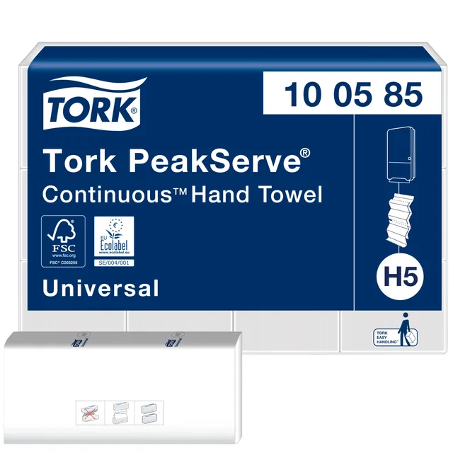 Handdoek Tork H5 Universal 1laags 201x225mm wit