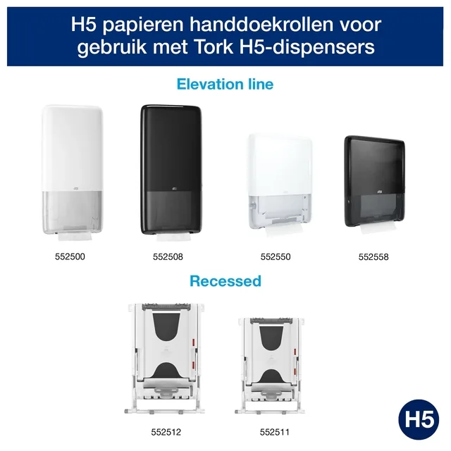 Handdoek Tork H5 Universal 1laags 201x225mm wit