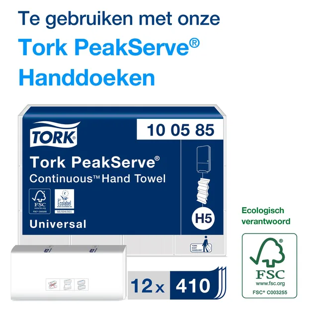 Handdoekdispenser Tork H5 Elevation klein zwart