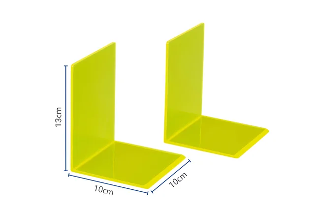 Boekensteun MAUL 10x10x13cm acryl neon geel