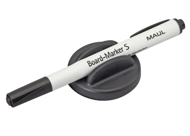 Whiteboardwisser MAUL met stift zwart magnetisch