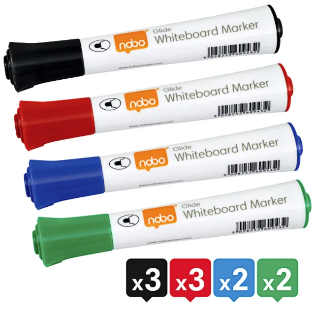Whiteboardmarker Nobo Glide rond ass 2mm