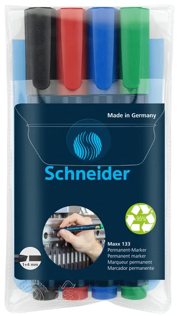 Permanent marker Schneider Maxx 133  1-4mm 4st ass
