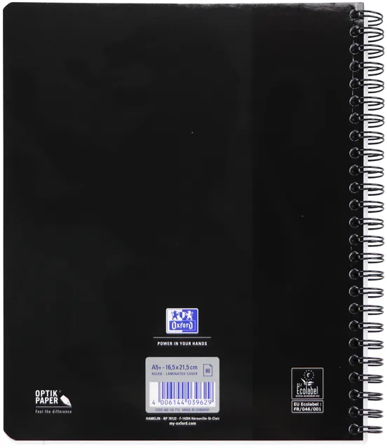 Collegeblk Oxf School A5+ ln 17gaats 160pag zwart