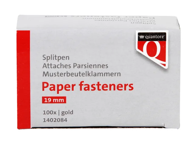 Splitpen Quantore 19mm goud 100 stuks