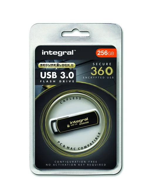 USB stick 3.0 Integral Secure 360 USB-A 256GB zw