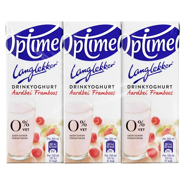 Drinkyoghurt Optimel LL aardbei framboos 20cl