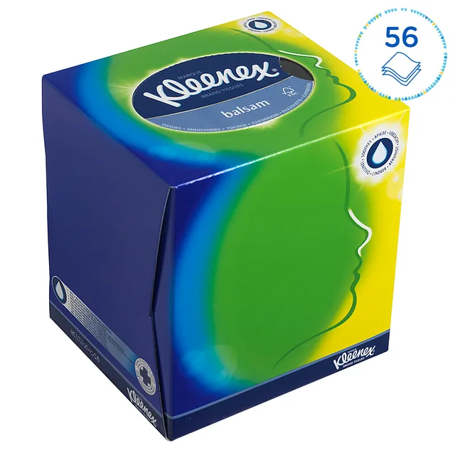 Facial tissues Kleenex kubus 3laags 56 vel wit